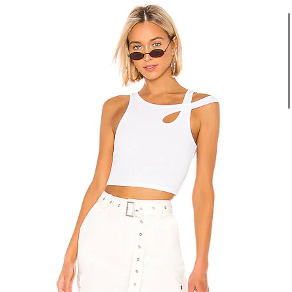 Lovers and Friends ribbed cut out shoulder tank top